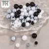 Accesorios de Cuentas de Perlas de Imitación de Alto Brillo de Color Puro de Agujero Recto de ABS de Colores Pulsera Hecha a Mano Accesorios para Pendientes DIY