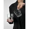 Taza Apilable de Vidrio Ins Taza Ligera para Hielo Café Latte Americano Taza para Beber Agua Taza Caliente Taza para Jugo Té con Leche