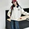 Conjunto de Roupa de Outono para Meninas Estilo Academia Moletom Calça Wide Leg Conjunto de Duas Peças Novo Estilo 2026 Meninas Crianças Mais Velhas Primavera/Outono