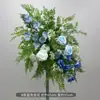 Accesorios de boda, flores artificiales, flores de seda, flores colgantes, soportes de fondo, flores de esquina, pantallas geométricas de arte de hierro, flores de pared de fondo, flores de esquina