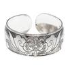Pulsera Étnica Retro Plata Estilo Europeo y Americano Grabada Abierta Ancha Moda Personalidad Plata Miao Hacer Vieja Joyería Antigua