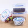 Caja de almuerzo transparente al por mayor de fábrica, caja de almacenamiento redonda, apta para microondas, caja para mantener fresco, juego de caja de almacenamiento para refrigerador