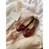 Bailarinas de piel de oveja de suela plana con lazo para mujer, sin cordones, zapatos pequeños de cuero de suela blanda, zapatos de vestir sencillos cómodos, zapatos retro de abuela