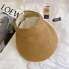 Sombrero de Sol de Paja de Ala Ancha para Mujer, Visera de Paja para Playa y Ciclismo con Protección UV para el Verano, Sombrero de Sol para Proteger del Sol