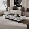 Mesa de Centro Retangular Estilo Italiano Minimalista Moderno para Sala de Estar, Home Office, Apartamento Pequeno, Mesa da Moda