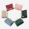 Billetera de Cuero Genuino Transfronteriza para Mujer con Clip Metálico Monedero Protección Antirrobo RFID Cepillado Multitarjeta Tarjetero Clip Corto para Billetes