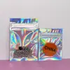 Bolsa con cierre ziplock Yin y Yang de colores, bolsa sellada para joyería, bolsa translúcida de hueso arcoíris, bolsa de plástico brillante, bolsa holográfica