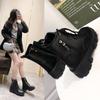 Botas Calzado de Mujer 2025 Nueva Moda Coreana Otoño e Invierno Zapatos de Caña Alta Botas de Mujer Botas de Tacón Medio