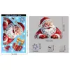 Pegatinas navideñas con efecto brillante, pegatinas de cristal de muñeco de nieve, para decorar escaparates de centros comerciales, pegatinas electrostáticas de Papá Noel