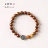 Obsidiana de Gelo com Cruz de Prata Tibetana Contas Espaçadoras de Floco de Neve Pulseira Personalizada Tendência Chinesa Pulseira de Contas de Oração Budista de Sândalo Retro Chinês