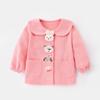 2025 Cárdigan de Cuello de Muñeca Coreano para Niñas Primavera Bebé Primavera y Otoño Abrigo Estilo Occidental 5012 Traje Top para Bebé