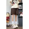 Shorts Esportivos de Larga de Xadrez de Alta Qualidade Estilo Americano para Homens e Mulheres, Calça Casual Solta de Cintura Elástica com Cordão de Cinco Pontos