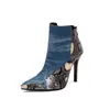 Nuevas Botas de Mujer Otoño e Invierno Botas con Costura Puntiagudas y Remaches Botas de Caña Corta Tipo Jinete Botas de Tacón Delgado 40-48 Talla Grande Botas de Comercio Exterior