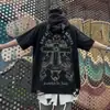 Camiseta Masculina de Manga Curta Diabinho High Street Americana 2026 Verão Nova Marca Tendência Top Solto Casual Casal Meia Manga