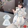 Novo Traje Tang Infantil da Dinastia Han Meninas Estilo Chinês Duas Peças Roupas Infantis Meninas Saia Bebê Saia de Estilo Antigo