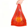 Bolsa de plástico roja grande con personaje "Happy", bolsa de regalo engrosada, bolsa de compras, bolsa para alimentos, bolsa para empaque de frutas, bolsa de mano festiva