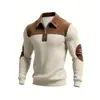Amazon Europeu e Americano Transfronteiriço Novo Estilo Patchwork Casual para o Dia a Dia Esportes Outono e Inverno Suéter de Tricô com Zíper e Gola