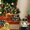 Decoración Set Fiesta Año Nuevo 2027 Banner Feliz Año Nuevo Adorno Colgante Espiral Decoración de Panal