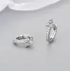 Brincos de prata de lei 925 estilo luxo leve europeu e americano, personalidade geométrica ins, turquesa azul com fechos de diamante para mulheres