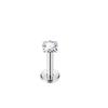 Piercings Labiais Transfronteiriços Aço Inoxidável Base Plana Rosca Brincos Zircônia Cúbica Quatro Garras Argolas Labiais Joias Labiais Piercings de Nariz Acessórios para Piercing