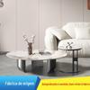Mesa de Centro em Rocha Italiana de Luxo Leve Mesa Lateral Redonda para Apartamento Pequeno Mesa Redonda Alta e Baixa Combinada Designer Sala de Estar Moderna Simples