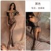 Sweet wish lencería sexy para mujer tirantes sexy medias transparentes de una pieza medias sexys ropa de una pieza de malla traje de tentación con abertura