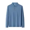 Camisa Polo de Algodón y Seda de Manga Larga Doble Piqué 10A Antibacteriana Casual de Negocios Golf Camisa para Cultura de Team Building Corporativo