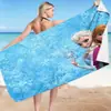 Toalla de Playa Serie Frozen, Toalla Cuadrada Versátil de Doble Cara de Forro Polar de Fibra Ultrafina para Natación y Baño