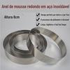 Os fabricantes fornecem aço inoxidável espessado e elevado sem costura anel mousse redonda 4 5 6 7 8 polegadas lasanha anel 8cm de altura