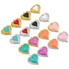 Acero Inoxidable Color Esmalte Colgante de Corazón con Goteo de Aceite Encaje Tallado Colgante de Corazón de Melocotón Accesorios para Manualidades Accesorios
