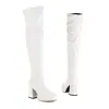 Botas Longas Outono e Inverno Novas Botas Longas Acima do Joelho Femininas Salto Super Alto Impermeável Mesa Vermelha Loja Noturna Zíper Lateral Botas de Cavaleiro Botas Femininas