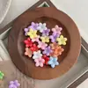 Color sólido chapado flor de cinco pétalos DIY estilo antiguo accesorio para el cabello horquilla componentes materiales acrílico cuentas sueltas coloridas venta al por mayor