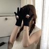 Guantes de lana tejidos con dibujos animados súper lindos de estilo coreano para mujer, otoño e invierno, resistentes al frío, cálidos, combinables con todo, para estudiantes con pantalla táctil.