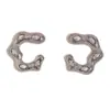 Moda Europea y Americana Pendientes Exagerados Simples Versátiles de Personalidad Acero Inoxidable Color Hueco Calado Luz de Lujo Pendientes de Gama Alta para Mujeres
