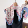 Lenço Quadrado Pequeno de Algodão e Linho Cashew Silk 2025 Retro Feminino Nova Moda Lenço Decorativo Versátil Lenço Xale de Proteção Solar