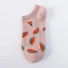 Verão Meias Novas Barco de Frutas Estilo Japonês Ins Boca Rasa Fina Meias Femininas Fofas Meias Estilo Coreano Meias Estudantis de Algodão