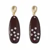 Pendientes Artísticos Retro Geométricos de Aleación Microincrustados con Pedrería para Mujer, Versátiles para el Uso Diario y para Ir al Trabajo