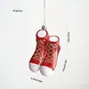 Colgante de plástico rojo para bolsas de niños, decoración navideña, colgante de bota de muñeco de nieve de dibujos animados de colores para árbol de Navidad