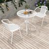 Mesas y Sillas de Exterior para Patio y Balcón, Muebles de Ocio Blancos para Exterior, Mesa de Café Plegable Impermeable y Resistente al Sol para Comer al Aire Libre
