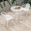 Mesas y Sillas de Exterior para Patio y Balcón, Muebles de Ocio Blancos para Exterior, Mesa de Café Plegable Impermeable y Resistente al Sol para Comer al Aire Libre