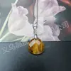 Colgante Redondo Facetado de Cristal Natural Gota de Agua Ágata Jade Collar Plano de Gota de Agua Joyería de Venta Caliente Transfronteriza DIY Venta al por Mayor