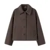 ZA venta al por mayor transfronteriza 2024 primavera y otoño estilo europeo y americano moda femenina holgado casual solapa Joker lana abrigo corto