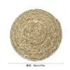 Jogos Americanos Tecidos de Capim, Tapetes de Isolamento Térmico, Porta-Copos, Porta-Pratos, Tapetes Decorativos para Restaurante, Jogos Americanos Estilo Ocidental, Jogos de Mesa Estilo Japonês, Jogos de Mesa Redondos