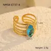 Anillo de Acero Inoxidable de Estilo Versátil Transfronterizo Ancho Hueco Forma de Gota de Agua con Circonita para Mujer Nicho Lujo Ligero Joyería Europea y Americana de Gama Alta
