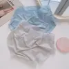 Nova lingerie sem costura tamanho plus size de Seda de Gelo feminina com laço doce cintura média ultra-fina com borda de renda respirável