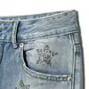 Fabricante Mayorista de Ropa para Mujer Transfronteriza Primavera 2026 Nuevo Estilo Europeo y Americano Jeans Casuales de Corte Holgado con Pedrería de Cinco Estrellas en Toda la Superficie
