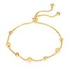 Pulsera de cuentas ajustables con cordón para mujer, acero de titanio de oro de 18 quilates, pulsera de cuentas de la suerte exquisita que no se decolora