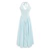 Vestido Largo Retro Francés Halter con Cordones para Mujer Verano 2025 Estilo Pure Lust Sexy Espalda Descubierta Falda Larga