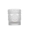 Taza de Vela de Girasol Retro Vidrio Transparente en Relieve para Velas de Aromaterapia Decoración del Hogar Difusor sin Llama Taza Vacía