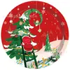 Mm125 Navidad Árbol de Navidad Anciano Fiesta de Año Nuevo Vajilla 8 Personas Set de 4 Piezas Plato de Papel Servilleta de Papel Vaso de Papel